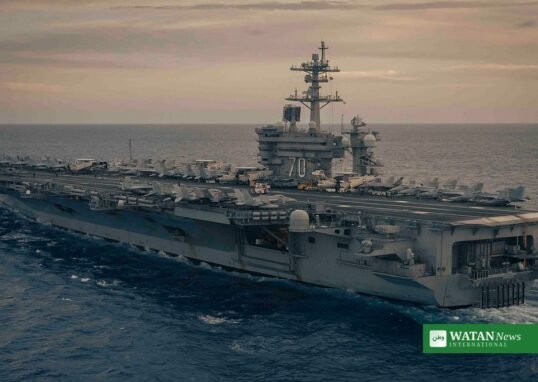 US Israel Iran strike plans: a US aircraft carrier at sea
