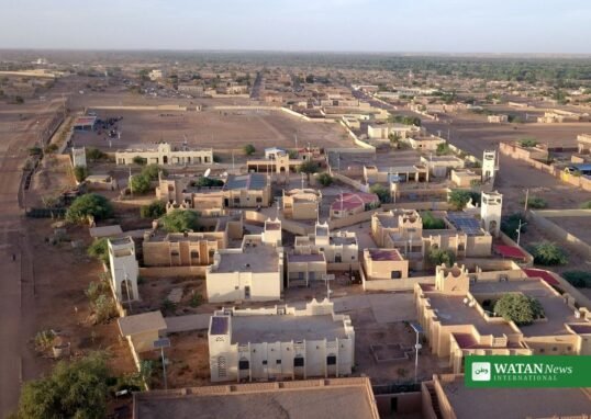 Aerial view of Menaka, Mali, after the Menaka attacks killed dozens of civilians