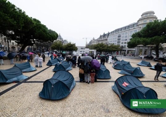 Portugal housing protest camps: tent camp cleared in a Portuguese city square
