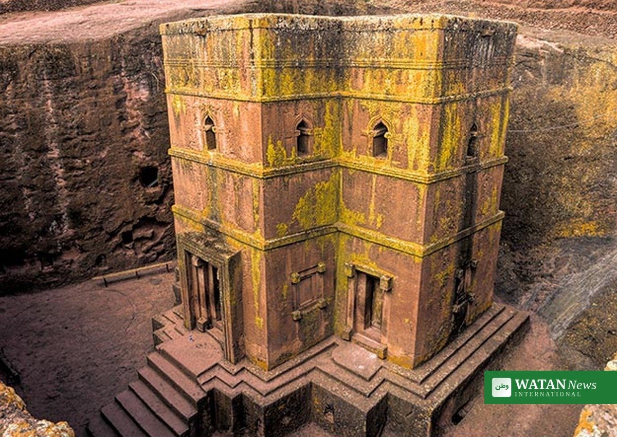 The rock-hewn church of Bete Giyorgis in Lalibela, Ethiopia