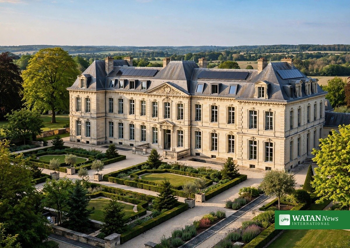 Historic European palace building retrofitted with solar panels and double-glazed windows — BREEAM Awards 2026 climate champion refurbishment