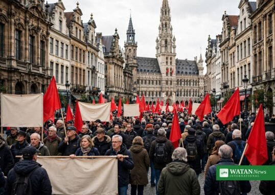Brussels protest clashes — anti-austerity march in Brussels