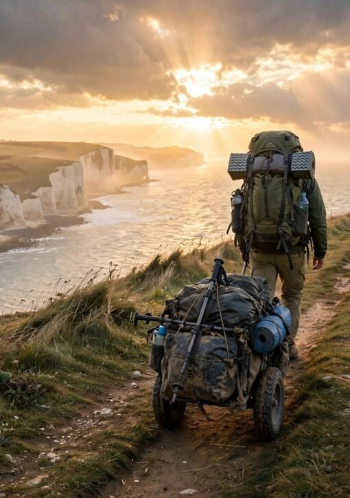 Karl Bushby completes 28-year solo walk around the world — lone walker on the English coast