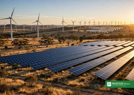 Atmos BayWa vedvarende energi — vindmøller og solpaneler på australsk vedvarende energianlæg