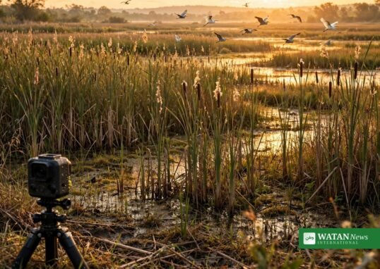 Basque environmental communication award 2026 — Bizi Natura wildlife camera in the Urdaibai Biosphere Reserve at dawn