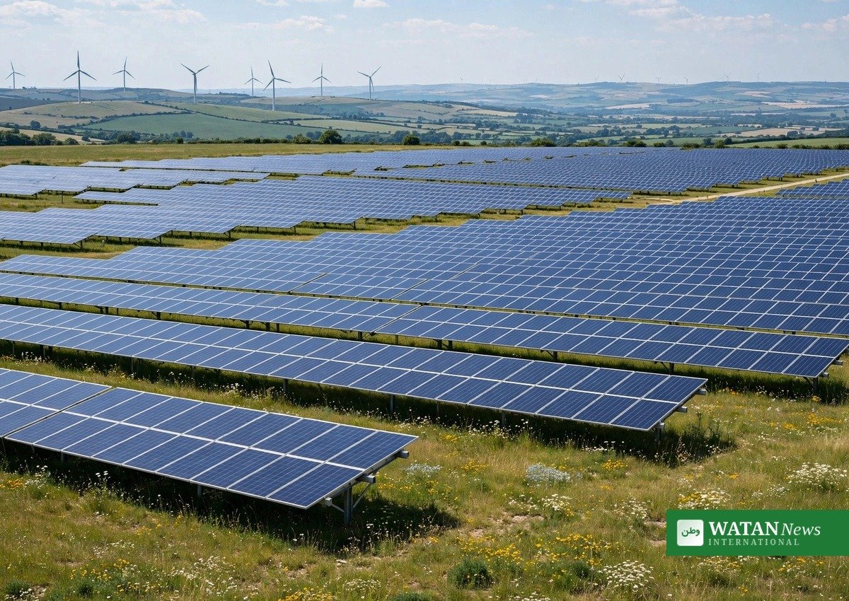 COP31 Action Agenda electrification target: solar panels and wind turbines for the clean energy transition