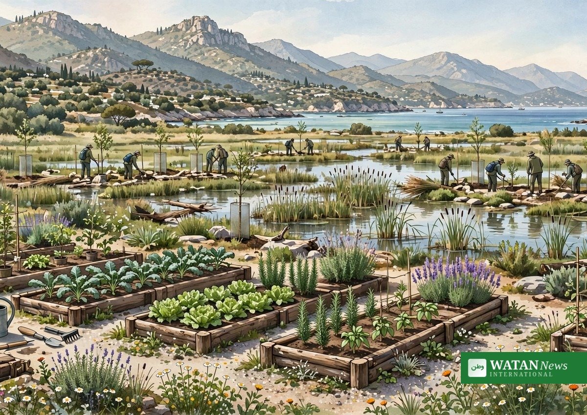 DesirMED Climate Ambassadors restoring a Mediterranean wetland and school garden