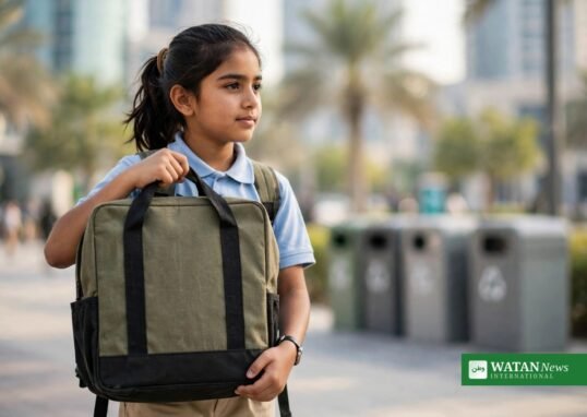 Recycled plastic bottles turned into school bags in Dubai