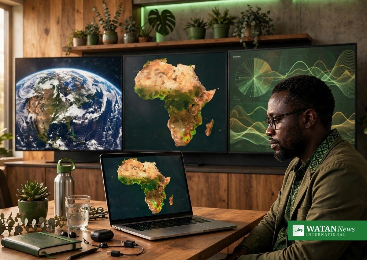 CLIMAID AI award – Tanzanian innovator Upendo Ernest Lyimo with climate risk data maps