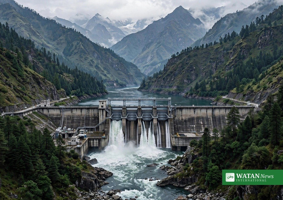 Hydroelectric dam on a Himalayan river, central to the Pakistan water share India treaty dispute