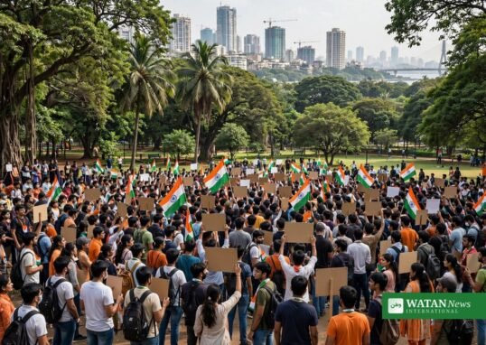 Cockroach Janta Party protest — protesters at Mumbai Shivaji Park