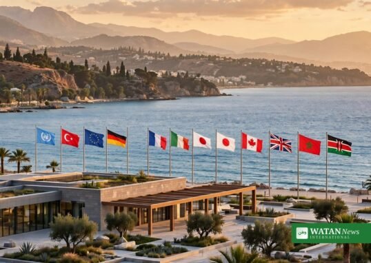 COP31 Antalya summit venue on the Mediterranean coast with national flags