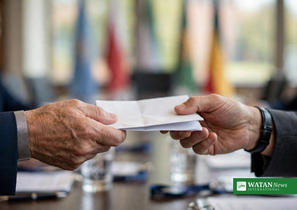 Hands exchanging a negotiation document across a conference table