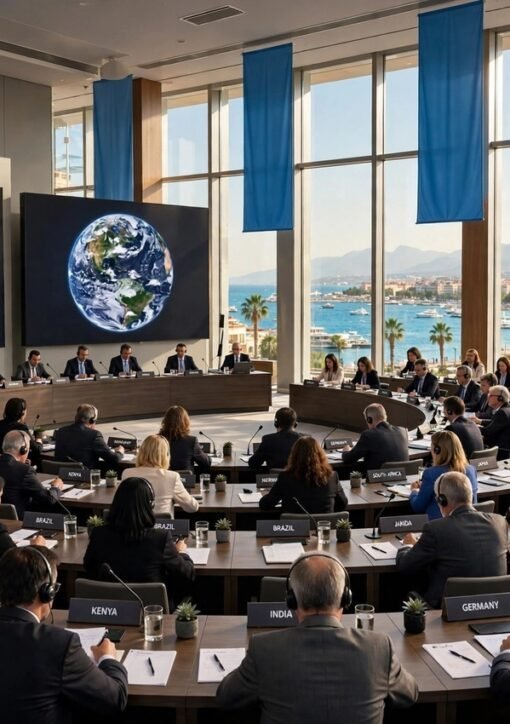 Delegates at a UN climate conference negotiation hall ahead of COP31 in Antalya, Türkiye
