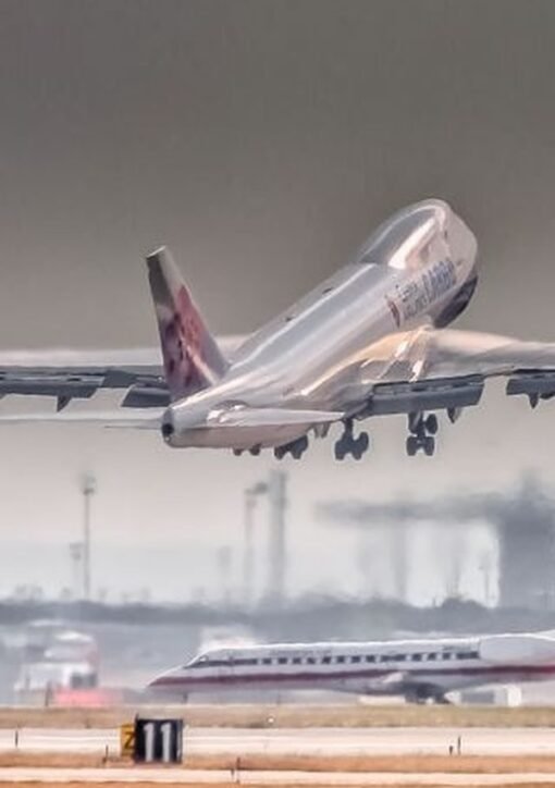 Passenger jet taking off — global air passenger demand fell 0.8 percent in August 2026, IATA reports