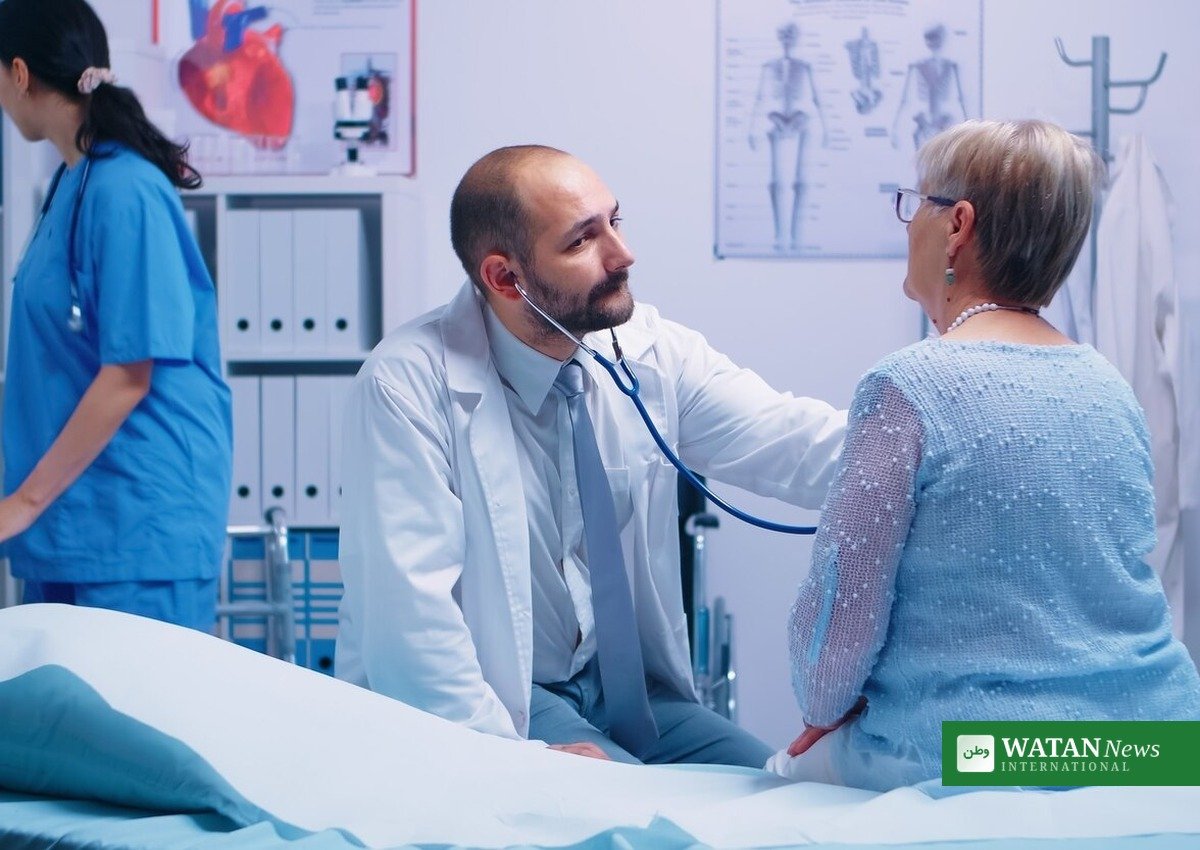 Doctor examining an older patient – heart disease is the world's leading cause of death