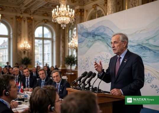 Diplomat addressing delegates at an international water symposium in Vienna amid the Pakistan water share India dispute