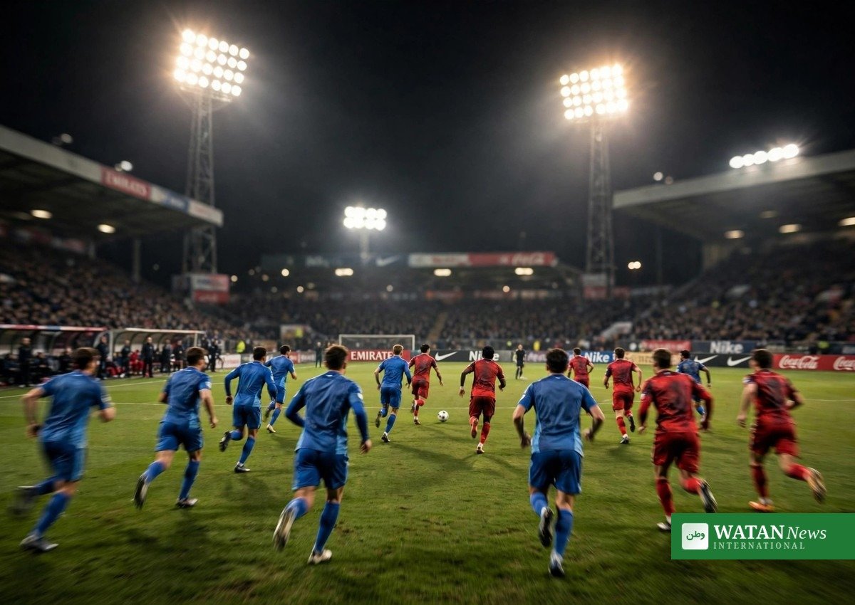 Fodboldkamp under projektørlys – Como Manchester United 4-1 i Champions League