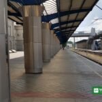 Dnipro railway station platform in Ukraine