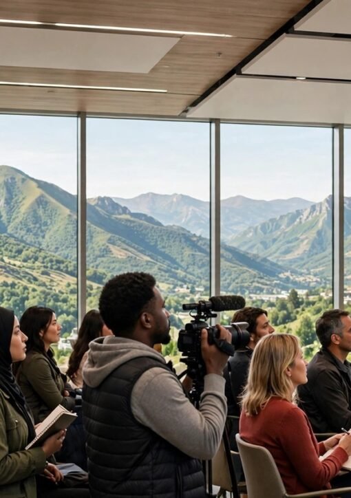 EJN COP17 journalistik-reportere i konferencesal i Jerevan