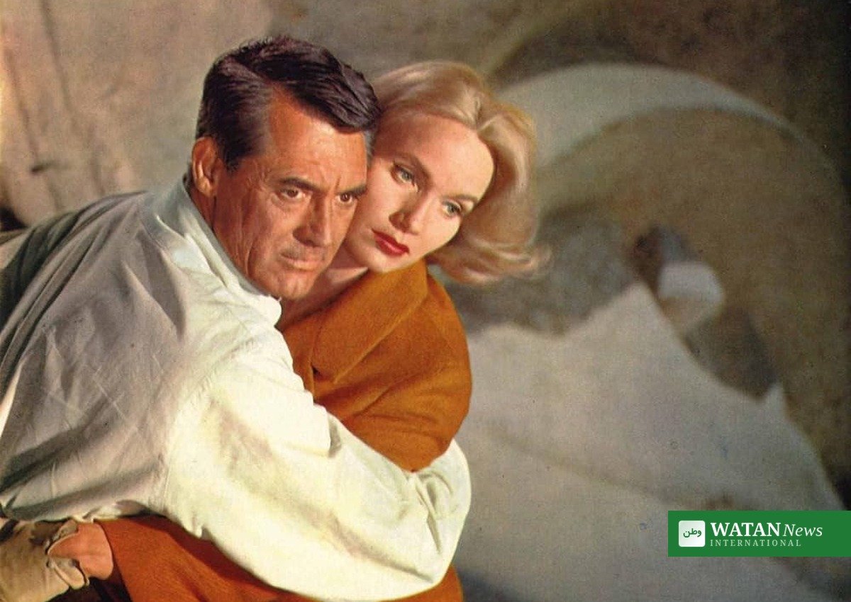 Eva Marie Saint with Cary Grant in Alfred Hitchcock's North by Northwest (1959)