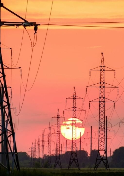 Trump energy ceasefire Ukraine — power transmission lines at sunset, the energy infrastructure at the center of the Russia-Ukraine truce debate