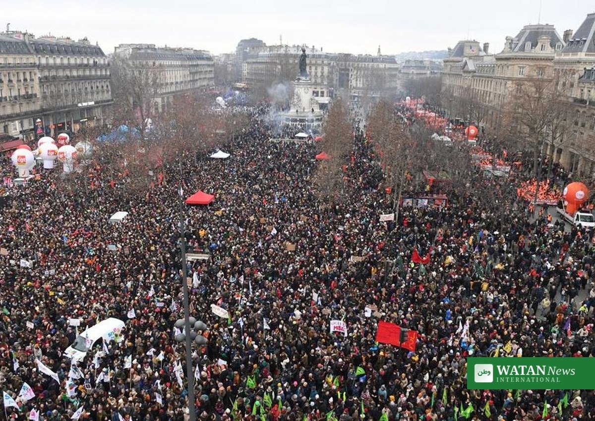 France cost-of-living protests: large demonstration crowd filling a Paris square during the October 17 mobilisation