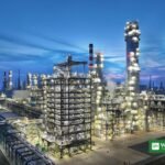 Ukraine Russia drone strikes: oil refinery at dusk