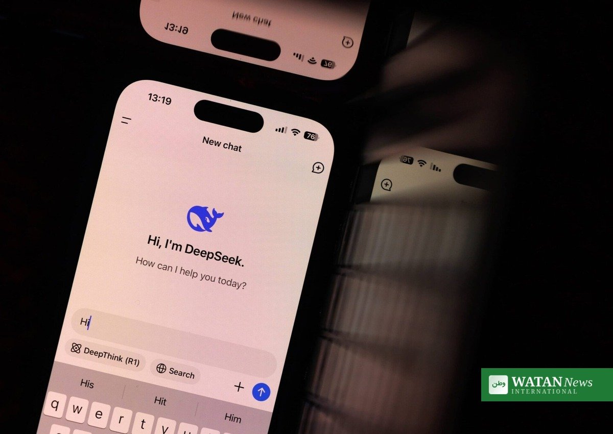 DeepSeek chatbot app on a smartphone as the US DeepSeek government ban takes effect