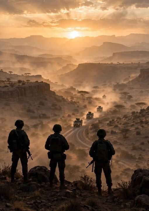 Ethiopia Eritrea invasion — soldiers in the Tigray highlands