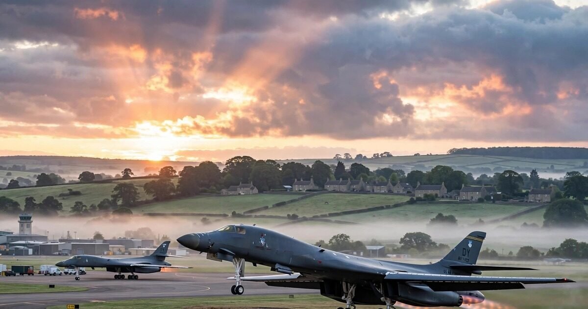 B-1B bombers departing RAF Fairford as the US withdraws all bombers from the base