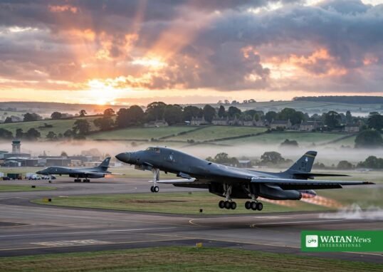 B-1B bombers departing RAF Fairford as the US withdraws all bombers from the base