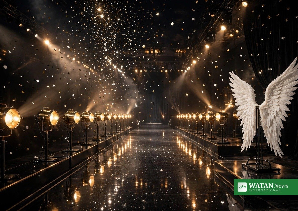 Kylie Jenner Fantasy Bra runway moment with white feathered wings