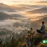 Better wellbeing - sunrise meditation landscape