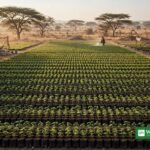 Thousands of Great Green Wall seedlings in a NAGGW nursery in Jigawa, Nigeria