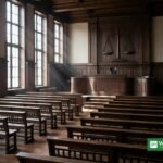 Tom dansk retssal med Dannebrog — debat om religiøse symboler for anklagere