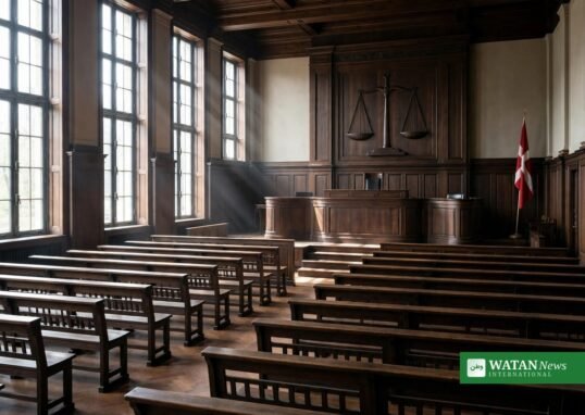 Tom dansk retssal med Dannebrog — debat om religiøse symboler for anklagere