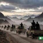 Yemeni government forces advance during the Yemen Houthi offensive