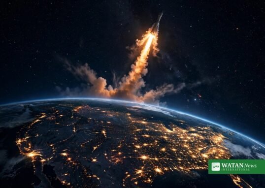 World Space Week 2026: a rocket launches above Earth at night, celebrating the nations that have sent humans into orbit