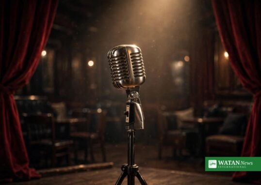 Judith Lucy breast cancer diagnosis announcement – comedy stage microphone