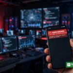 ASOS hacket – rød 'ASOS HACKED' push-notifikation på en smartphone