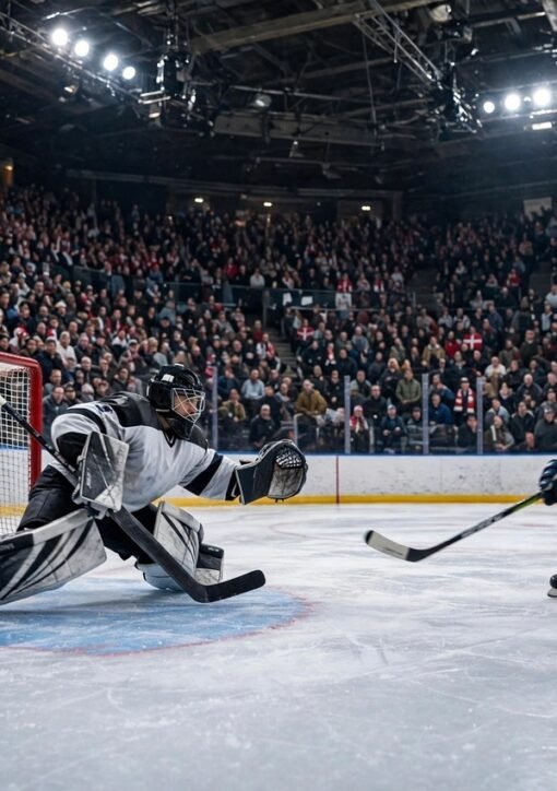 Aalborg Pirates-angriber afslutter mod Rungsted-målmanden i Metal Ligaen – Aalborg Pirates Rungsted 7-4 (illustration)