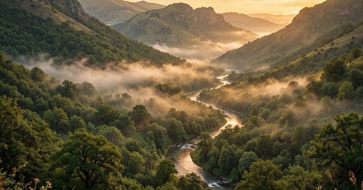COP17 natur finansiering: armensk bjergdal ved solopgang