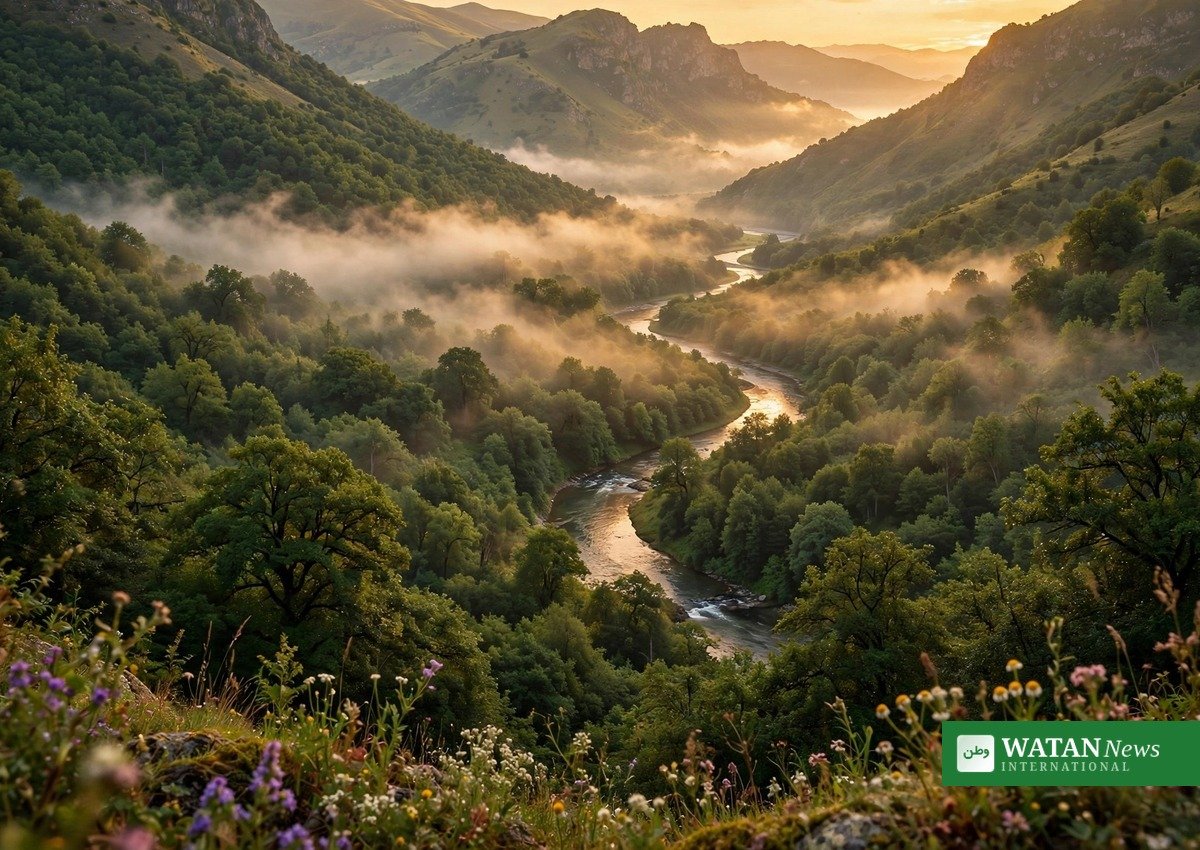COP17 natur finansiering: armensk bjergdal ved solopgang