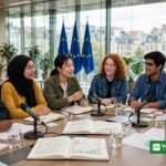 EU Commissioner Wopke Hoekstra meets young delegates at the Youth Policy Dialogue on COP31