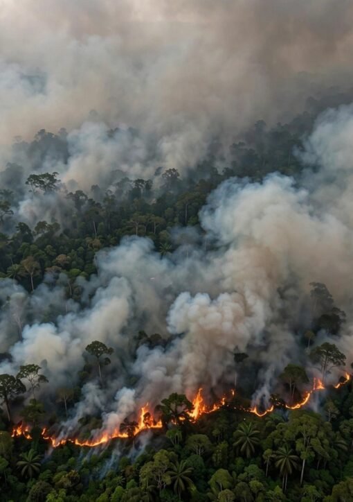 Indonesia forest fires send thick haze over Sumatra's rainforest