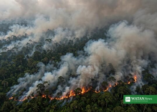 Indonesia forest fires send thick haze over Sumatra's rainforest
