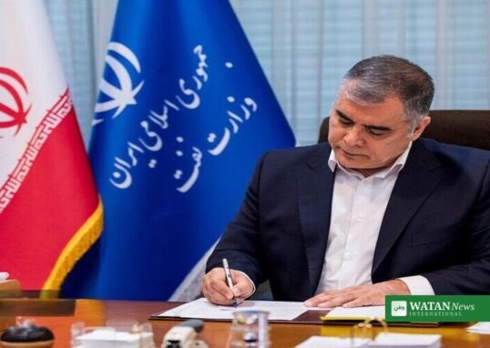 Iran oil minister Mohsen Paknejad at the Petroleum Ministry after resigning amid the US oil blockade