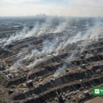Aerial view of a landfill near Istanbul emitting methane plumes — COP31 host Türkiye's methane mega-leaks