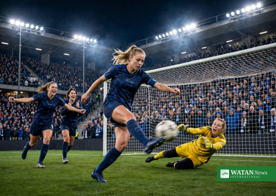 HB Køge Champions League – angriber scorer under 5-1-sejren over Servette på Capelli Sport Stadion